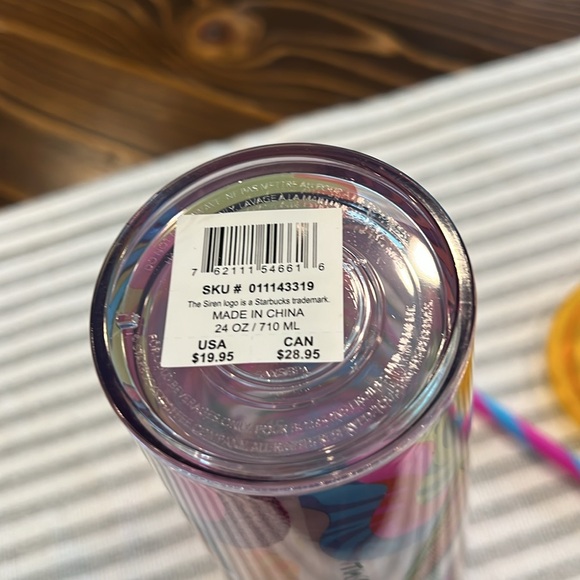 2023 Starbucks X Tim Singleton Colab Retro Glitter Cold cup in Venti 24oz. - Picture 8 of 13